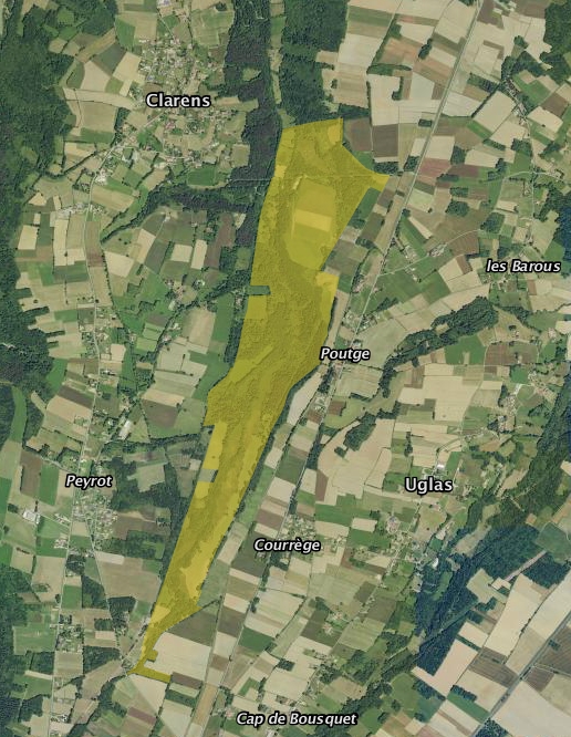 Carte de la zone Natura 2000 - Tourbière de Clarens